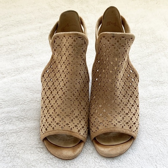 Tan Cole Haan Grand OS Edie Wedge Suede Bootie, size 8 - Picture 2 of 11